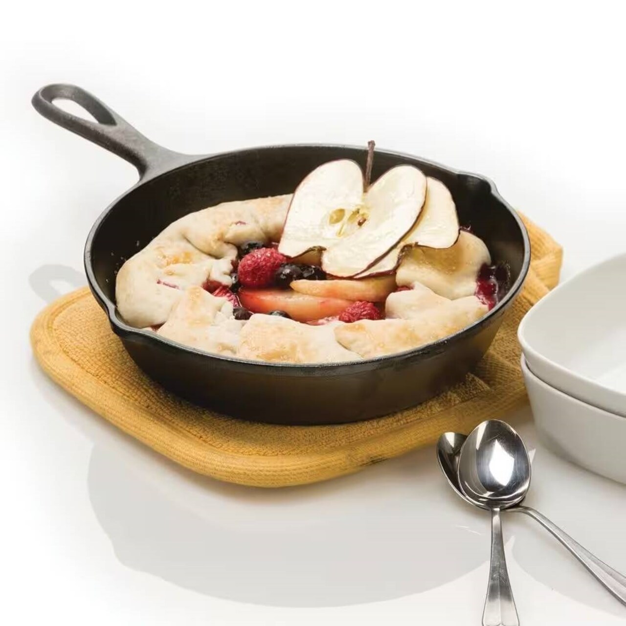 8 Inch Black Cast Iron Pan with Nonstick Coating for Oven, Stove, Grill and Campfire Use